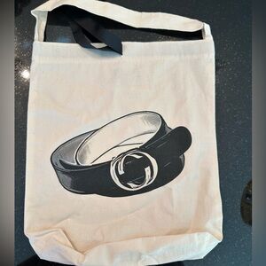 ⭐️NWOT⭐️ Bag-all natural colored canvas black accessory bag.